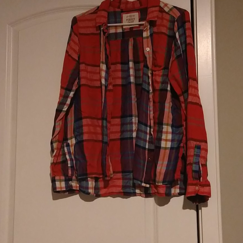 SO Red Plaid Perfect Shirt